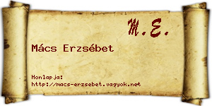 Mács Erzsébet névjegykártya