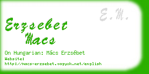 erzsebet macs business card