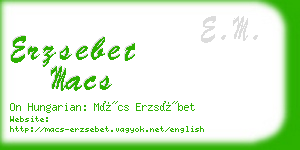 erzsebet macs business card